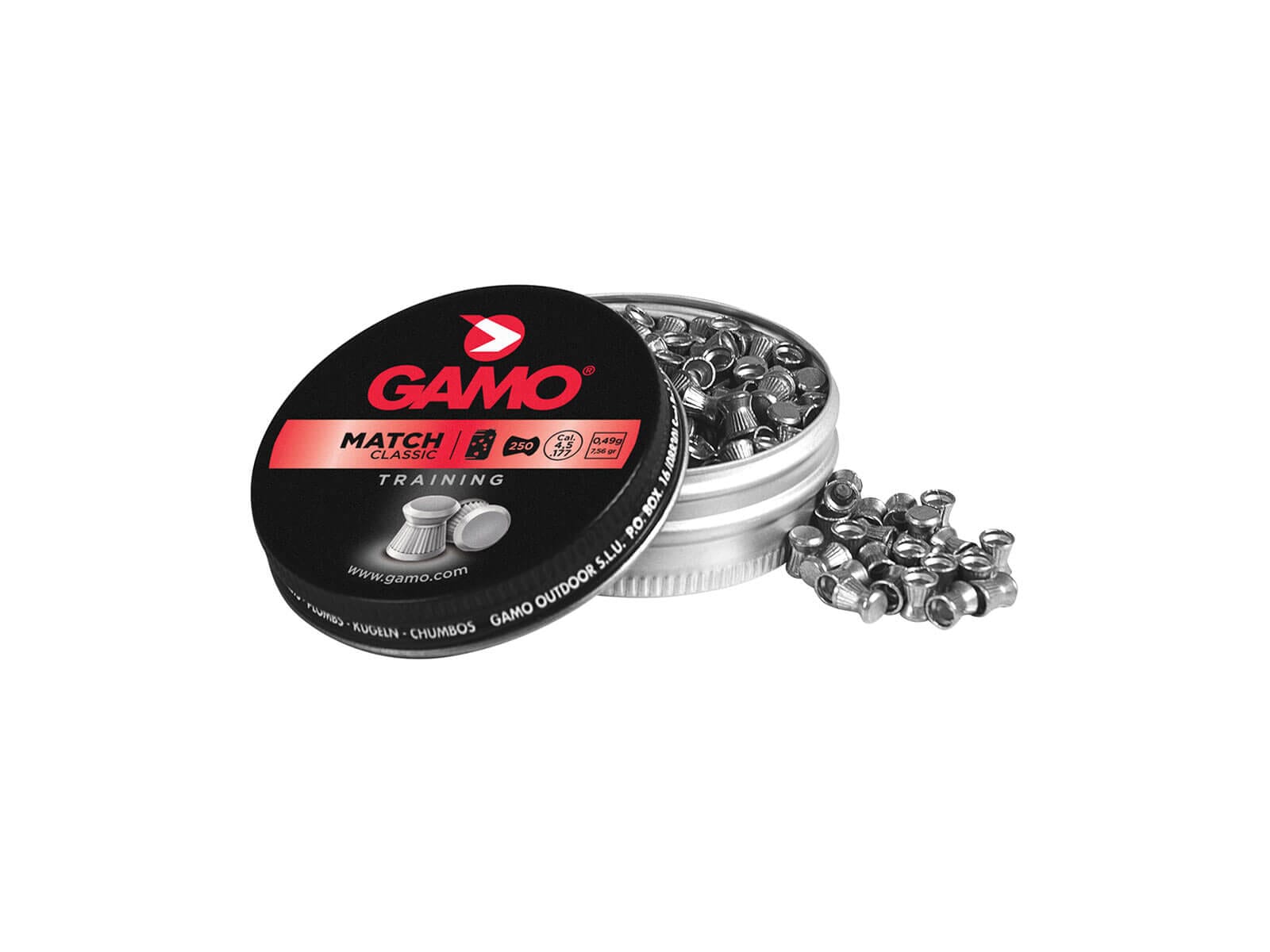 Gamo Match hagl 250 stk, 4,5 mm 0,49 g. Luftgevær Gamo 