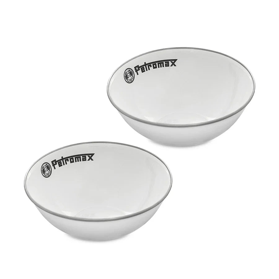 Petromax - Enamel Bowls 2 stk. - 1000 ml. Outdoor udstyr Petromax Hvid 