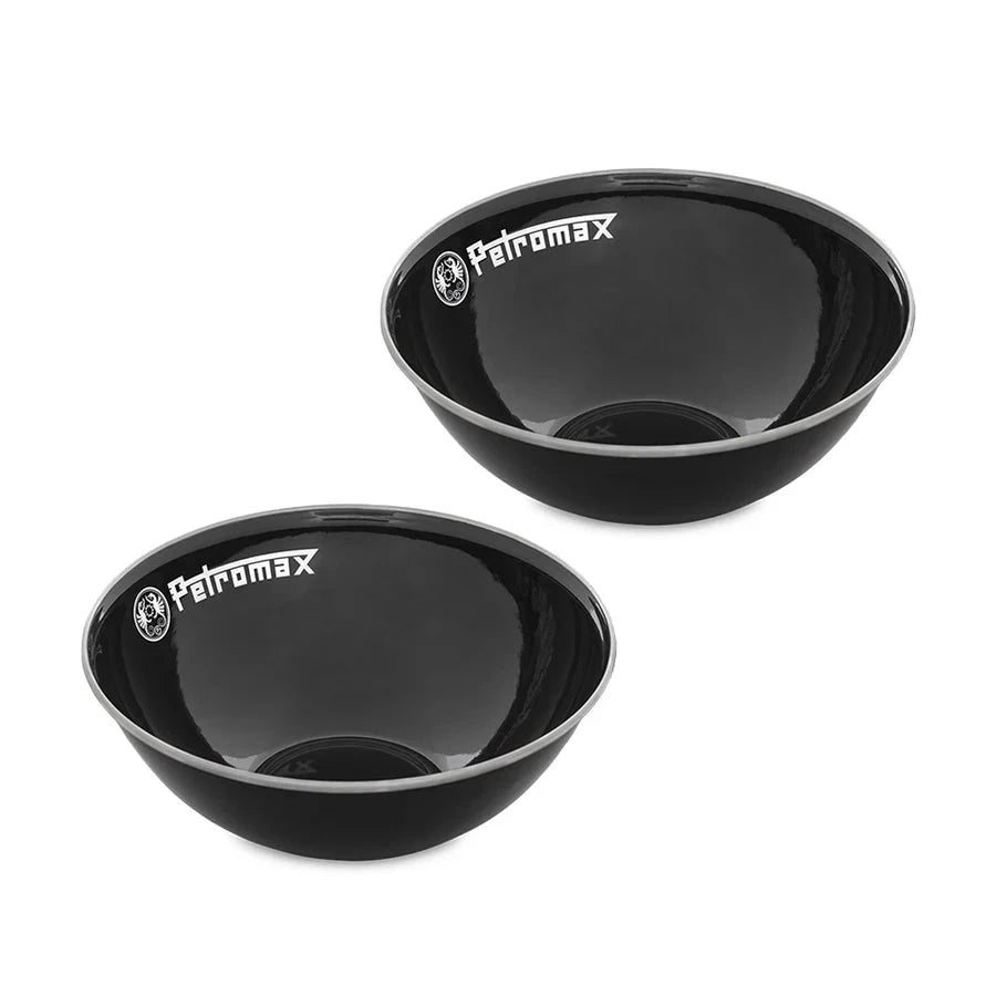Petromax - Enamel Bowls 2 stk. - 1000 ml. Outdoor udstyr Petromax Sort 