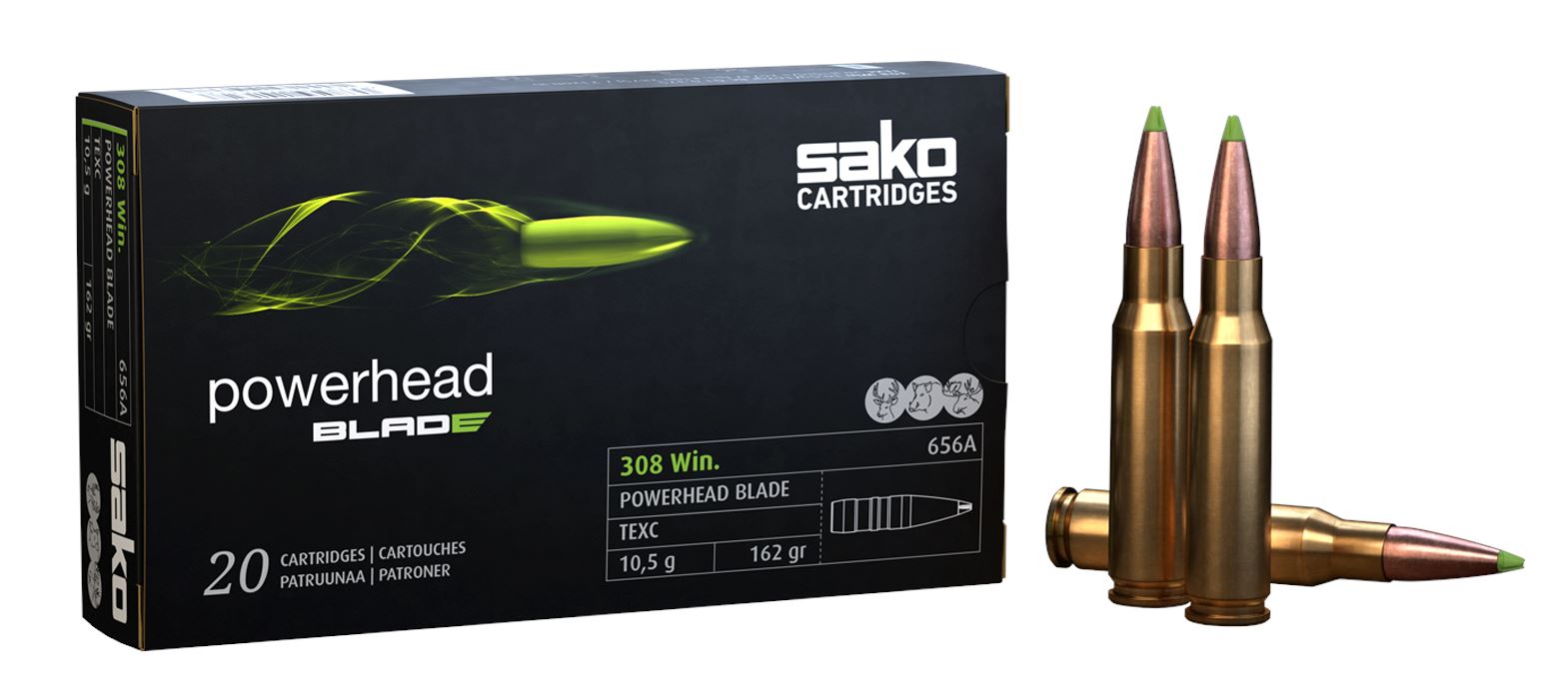 Sako Powerhead Blade 6,5x55 SE 7,8g / 120 gr. - 20 stk. Haglpatroner Sako 